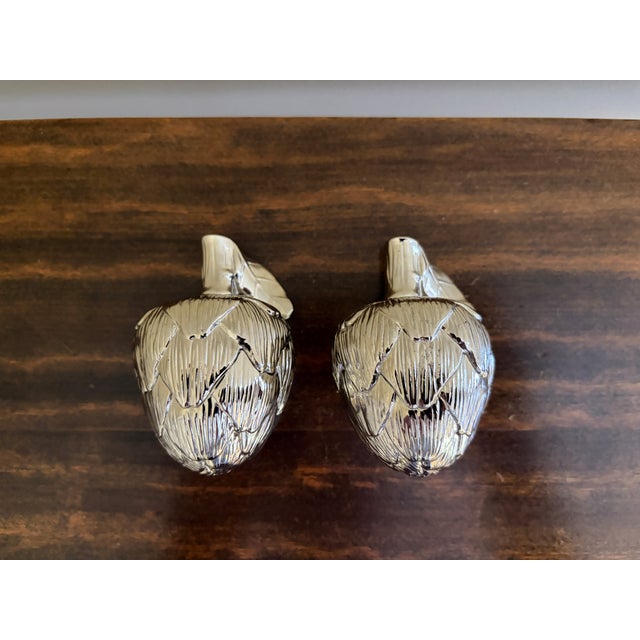Godinger Vintage Godinger Silver-Plated Artichoke Salt & Pepper Shakers - Pair For Sale - Image 4 of 11