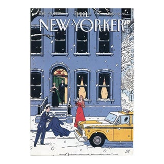 1997 Vintage New Yorker Cover, February 10, Jean-Claude Floc'h Illustration, New York City, Snowstorm For Sale