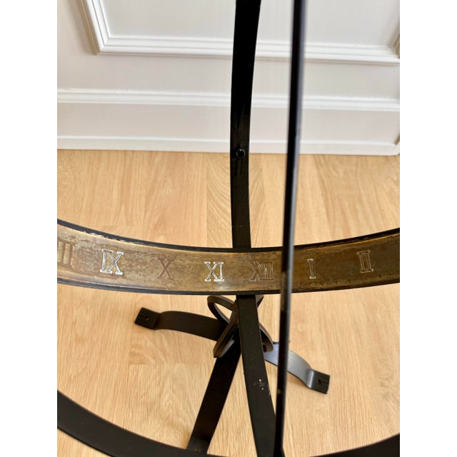 Late 20th Century Heavy Large Vintage Wrought Iron & Brass Armillary Sphere Sundial Garden Ornament For Sale - Image 5 of 9