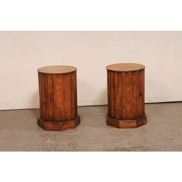 Italian Italian Pair Marble Top Column Side Tables For Sale - Image 3 of 11