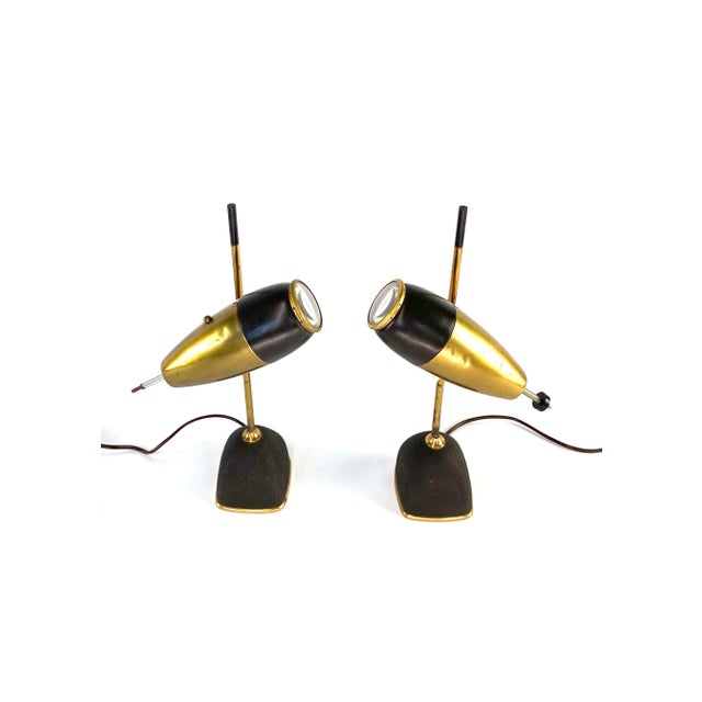 Gold 1960 Oscar Torlasco Table Lamps Mod. 577, Lumi Milan - a Pair For Sale - Image 8 of 13
