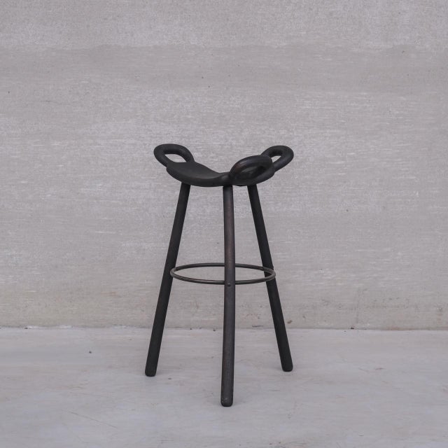 Mid-Century Modern Mid-Century Stained Marbella Bar Stools, 1970s, Set of 3 For Sale - Image 3 of 9