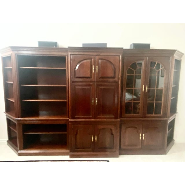 Pennsylvania House Cherry Wood Lighted Etagere/Display/Wall Unit With Cabinet With Doors 5 Piece Excellent Condition. For Sale - Image 15 of 15