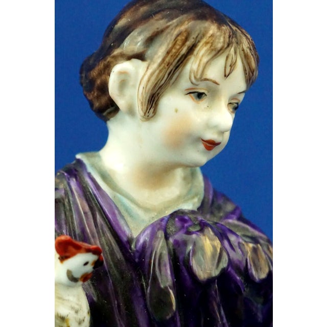 19th Century Porcelain Sculpture of Girl with Hen from Capodimonte or Ginori, Italy For Sale - Image 13 of 18