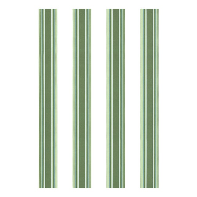 Sample - The House of Scalamandré Nolan Stripe Wallpaper, Fern For Sale