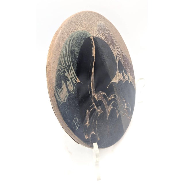 1970s Crich Pottery Studio Glazed Stoneware Trivet by Diana Worthy For Sale In Miami - Image 6 of 11
