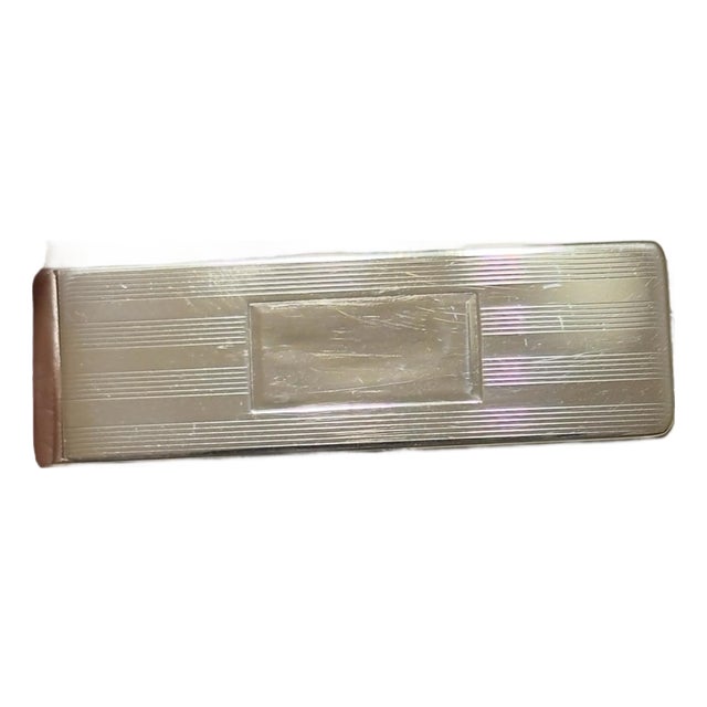 Late 20th Century Tiffany & Co Etched Money Clip Sterling Silver Estate For Sale