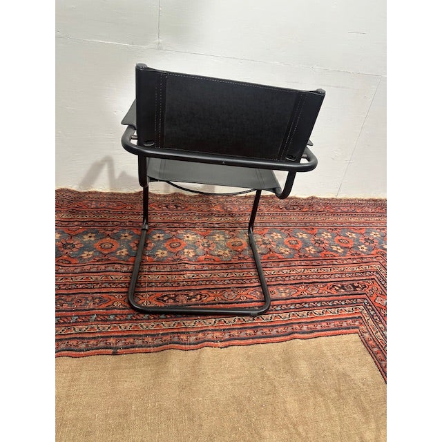 1960s 1960s Mart Stam Style Black Leather Cantilever Chair For Sale - Image 5 of 7