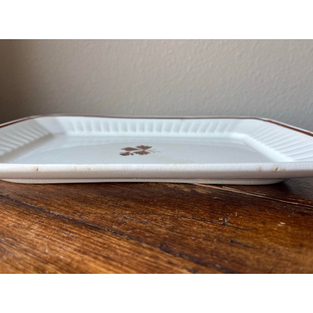 Antique Wedgwood England Tea Leaf Pattern Royalstone Ironstone Platter For Sale In Dallas - Image 6 of 7