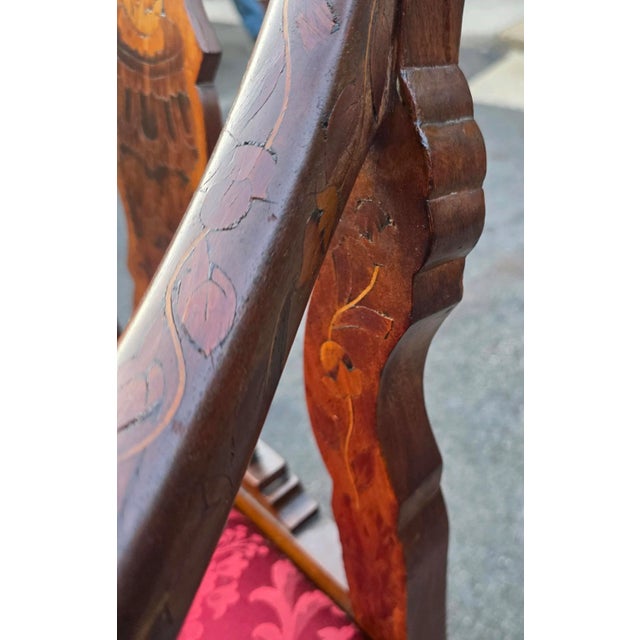 Wood Antique Early 19th-Century Dutch Marquetry Armchair For Sale - Image 7 of 10