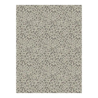 Panthera Spotted Leopard Hand-Looped Area 6' x 9' Rug - Pearl Gray For Sale