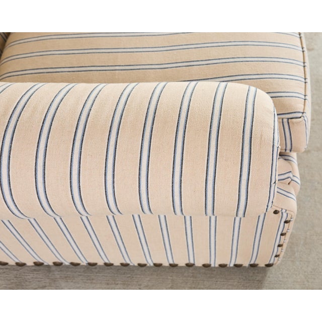 Ralph Lauren Writer’s Chair and Ottoman in Amelot Linen For Sale - Image 10 of 18