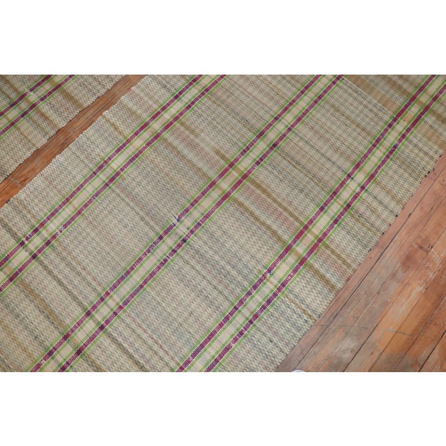 American Plaid American Rag Rug Runners, Set of 2, Mid-20th Century - 3'2" x 14'11" For Sale - Image 3 of 6
