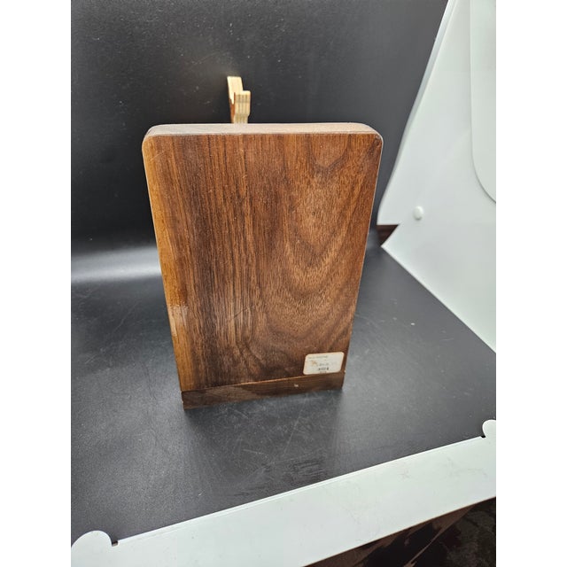 Figurative Vintage Wolfeum Graphic Wood Bookend For Sale - Image 3 of 5
