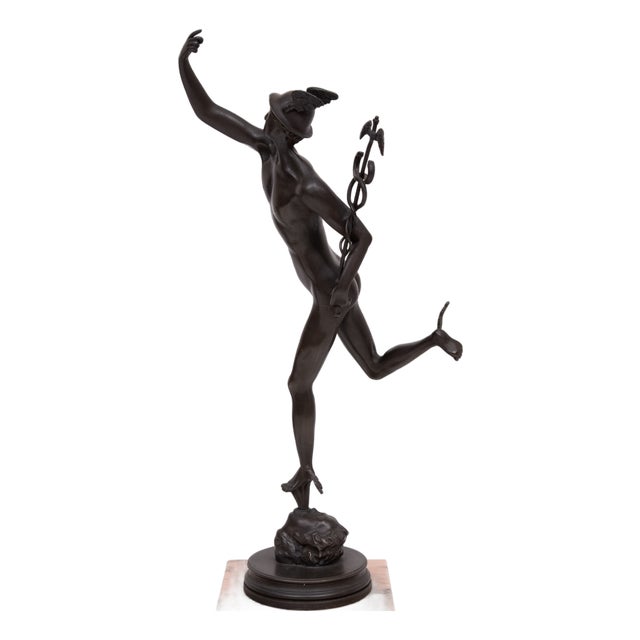 Italan Bronze Sculpture of Mercury or Hermes after Giambologna, 1960s For Sale