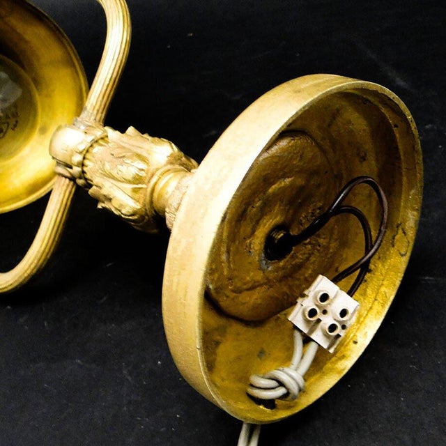 Empire Style Glass and Metal Desk Lamp, France, Early 20th Century For Sale - Image 5 of 18