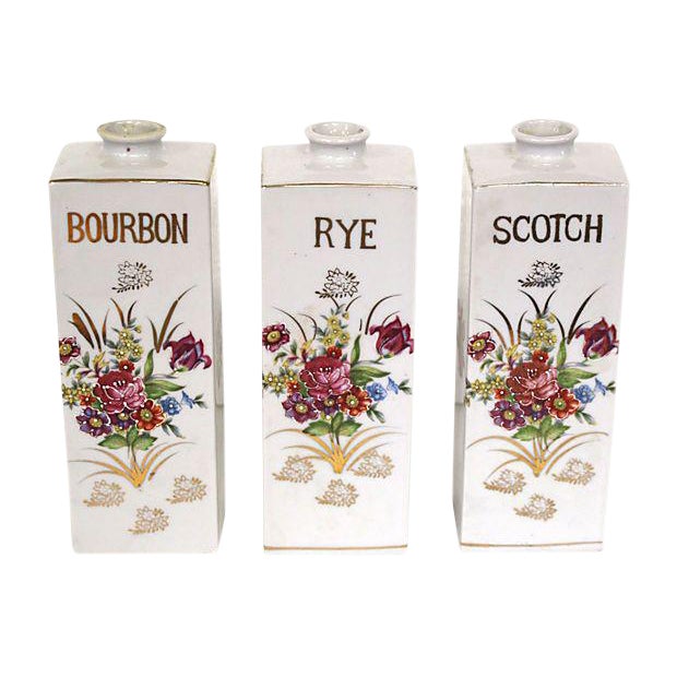 Porcelain Decanters Set of 3 Chairish