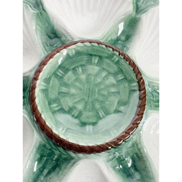 19th Century Majolica Oyster Plate, France For Sale - Image 10 of 13