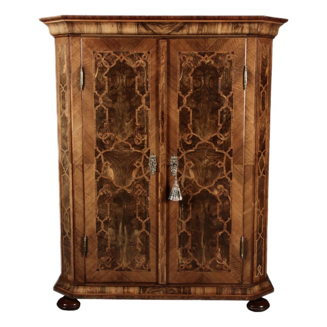 Small Antique Baroque Cabinet in Walnut, 1750 For Sale