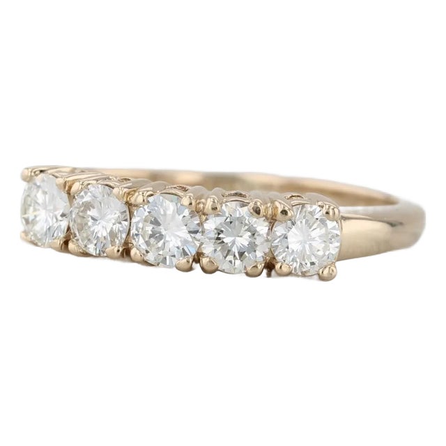 0.85ctw Diamond Wedding Band 14k Yellow Gold Size 8 Stackable Anniversary Ring For Sale