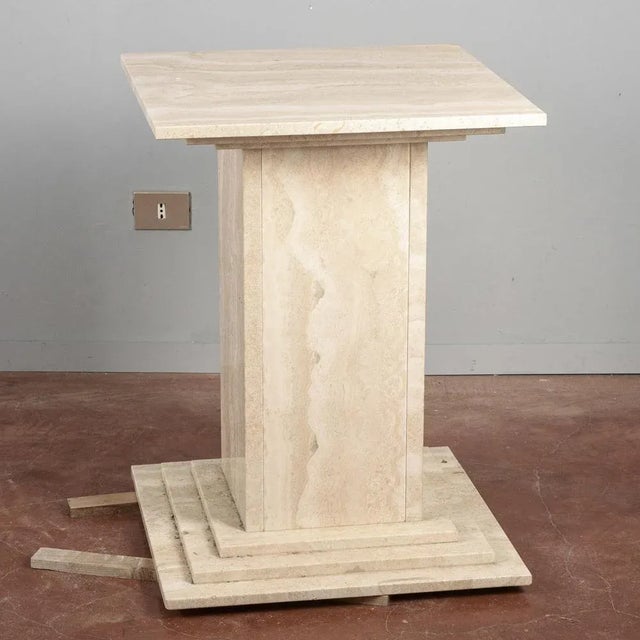 Heavy Travertine Marble Table, 1980s For Sale - Image 6 of 8