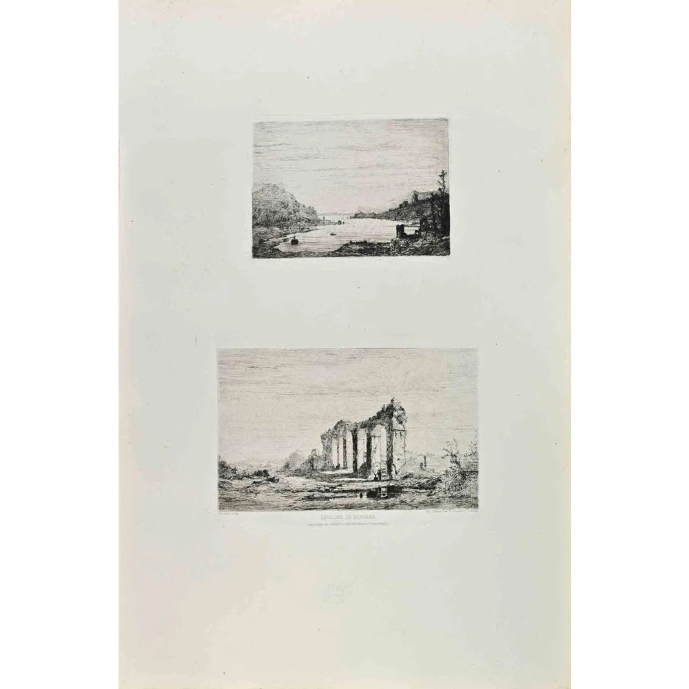 Giberto Borromeo, Environs de Bergame, Etching, 1870s | Chairish