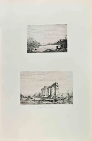 Giberto Borromeo, Environs de Bergame, Etching, 1870s