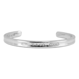 Tiffany & Co. Tiffany 1837 Narrow 925 Silver Medium Cuff Bangle Bracelet For Sale
