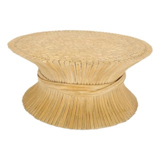 McGuire Classic Sheaf of Wheat Coffee Table. For Sale