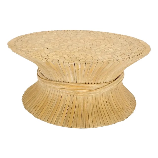 McGuire Classic Sheaf of Wheat Coffee Table. For Sale