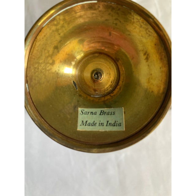 Metal Vintage Sarna Brass Goblets- Set of 2 For Sale - Image 7 of 7