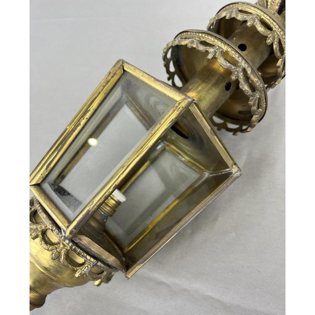 Antique French Glass Lantern Wall Sconces, Set of 2 For Sale - Image 12 of 14