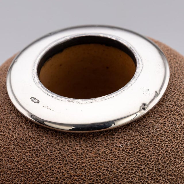 Antique 20th Century English Silver-Mounted Ceramic Match Striker from Royal Doulton For Sale - Image 10 of 12