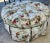 Textile Floral Roses Ottoman Tufted Round For Sale - Image 7 of 14