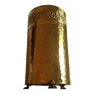 Vintage Brass Umbrella Stand For Sale