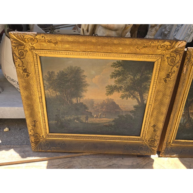 Mid 19th Century Roman Views, 19th Century, Oil Paintings, Framed, Set of 2 For Sale - Image 5 of 12