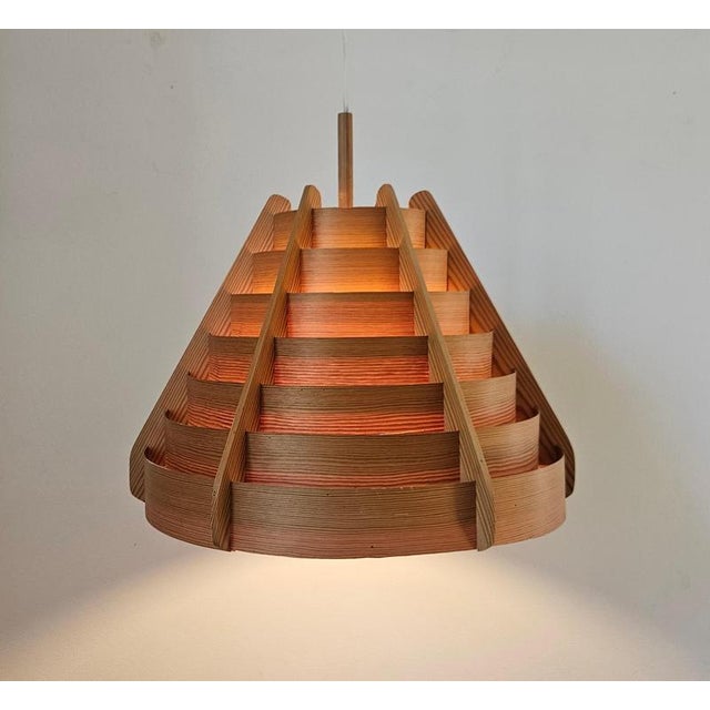 Large Vintage Wooden Pendant Light by Hans-Agne Jakobsson, 1966 For Sale - Image 12 of 14