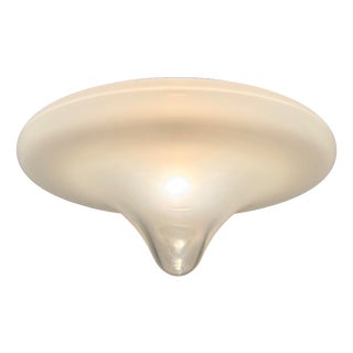 Large Italian Opaline Glass Flush Mount, 1970s For Sale