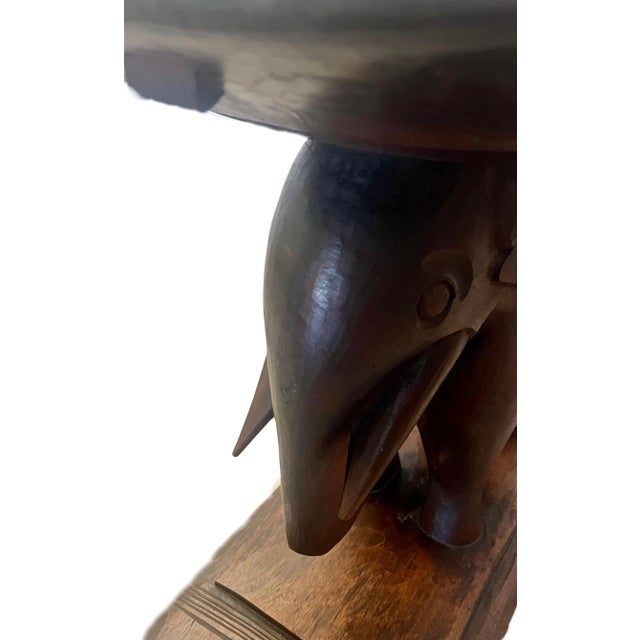 African Ashanti Royal Elephant Hard Wood Stool (Asante Esona Dwa) For Sale - Image 10 of 11