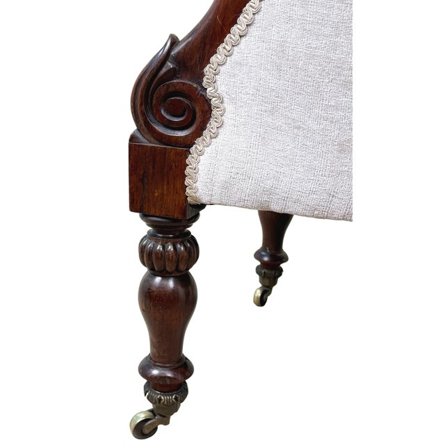 19th Century English Regency Rosewood Tub Library Armchair For Sale - Image 9 of 15