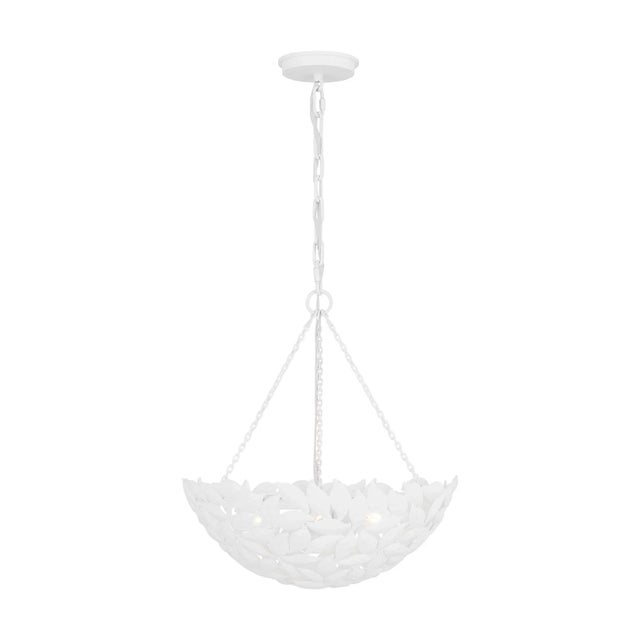2020s Alexa Hampton by Visual Comfort Studio Kelan Small Pendant, Textured White For Sale - Image 5 of 5