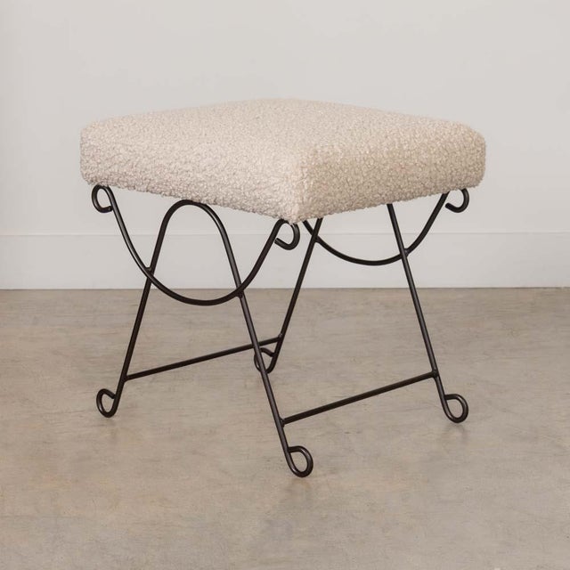 White Panoplie Iron Loop Stool, Poodle For Sale - Image 8 of 10