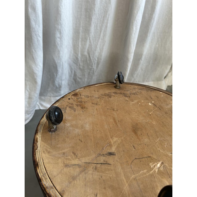 Gold Mid-Century Modern Leopard Print Velvet and Teak Pouf, Italy, 1970s For Sale - Image 8 of 12