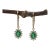 Zambian Emerald Earrings With Natural Diamonds Accents: Solid 14k Gold, 6x4mm, A Pair For Sale
