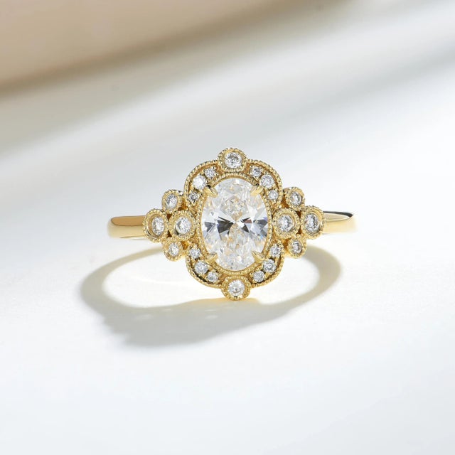 Not Yet Made - Made To Order Kai Shield of Love 2.2ctw Oval Lab Grown Diamond Ring in 14k Gold (All Sizes Available) For Sale - Image 5 of 9