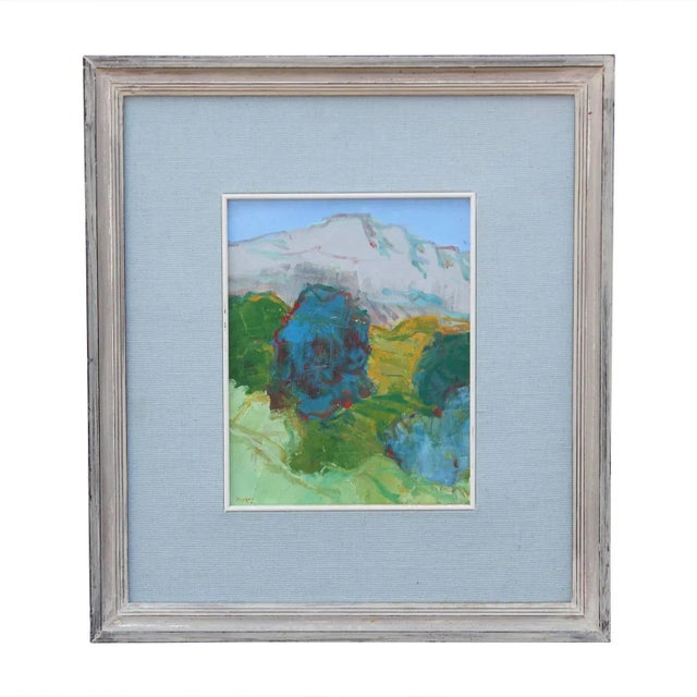 Forest Green Herbert Mears Modern Abstract Mountain Landscape 1960's For Sale - Image 8 of 8