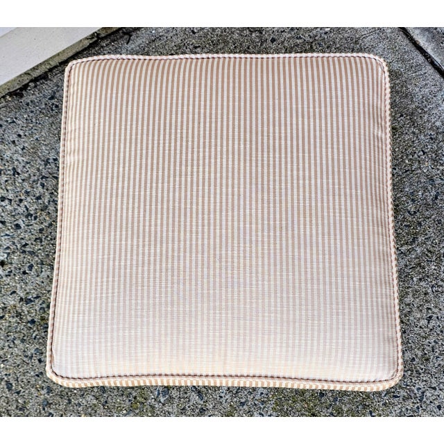 Mid-Century Modern 1950s Paul McCobb Attributed Footstool in Bianco Silk For Sale - Image 3 of 11