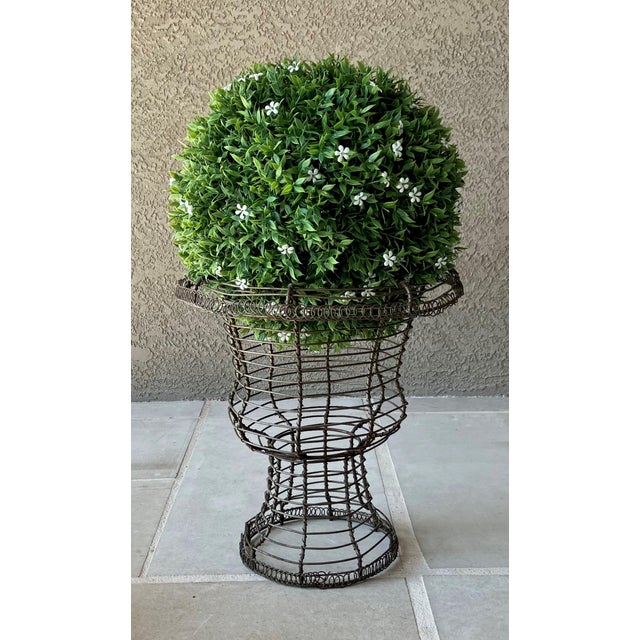 Late 20th-Century Fil De Fer Victorian-Style Wirework Urn-Shaped Planter For Sale - Image 13 of 18