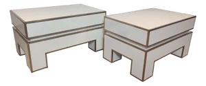 White Nightstands by Alain Delon for Maison Jansen, 1975, Set of 2