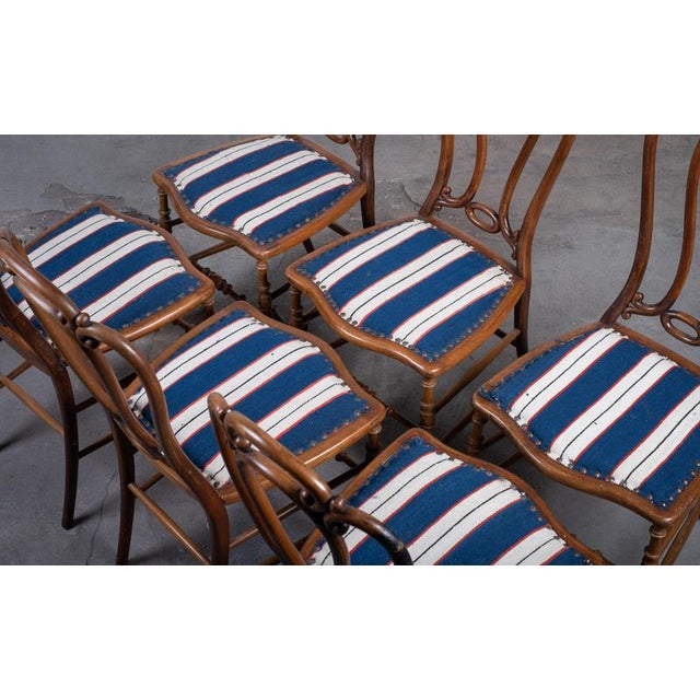 Art Nouveau Beechwood Café Chairs by W. Giessing, 1930s, Set of 6 For Sale - Image 9 of 11